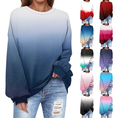 Übergroßes Sweatshirt für Damen mit Rundhalsausschnitt, bedruckt, langärmelig