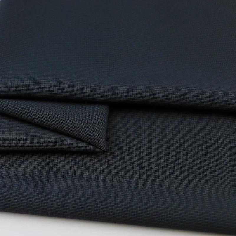 100x150cm Dark Patterned Thin Anti-wrinkle Suit Fabric for Clothes Vest Trousers Sewing Checkered Striped Cloth Black Blue
