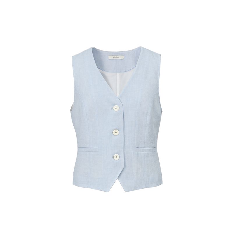 Blacknini (Two Colors) "Crushed Ice" Island Three Acetate Cotton Linen Old Money Suit Outwear/Vest Shorts