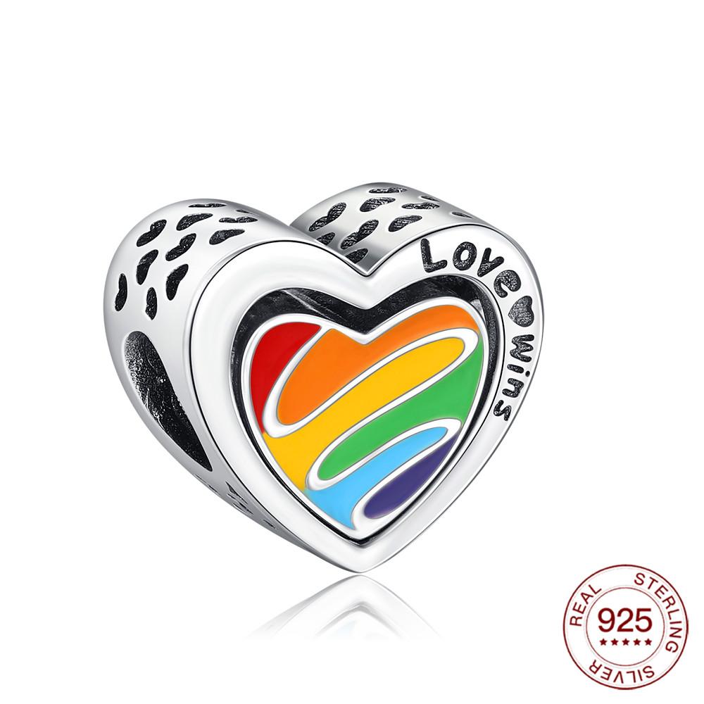 Copper Heart Series Beaded Family Lover Charms Jewelry Making For Original Bracelet Women'S Fashion Jewelry Gifts