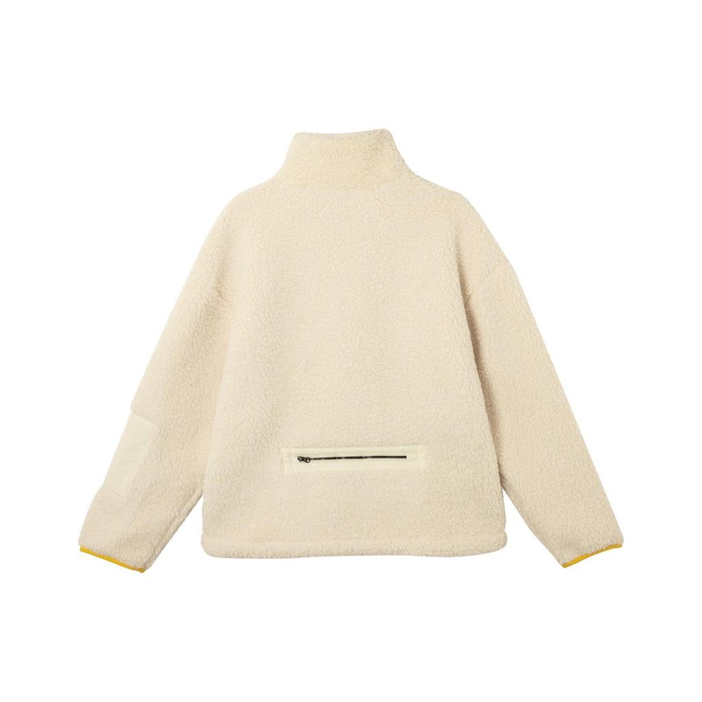 Puma Men Off White Sherpa Jacket With Yellow Zipper Casual Fleece Coat 539231-93