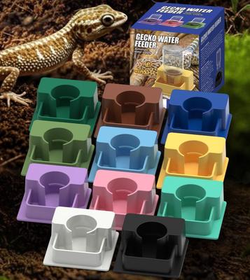 Automatic Reptile Water Dish Reusable Container Creative Feeder Station Ornament Drinking Tool for Snakes Tortoise Geckos