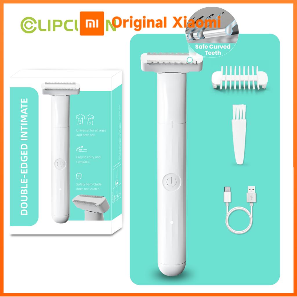 XiaomiUnisex Double Sided Intimate Body Trimmer IPX6 Waterproof Pubic Bikini Groin Hair Trimmer with 4mm Guide Comb for Men Women