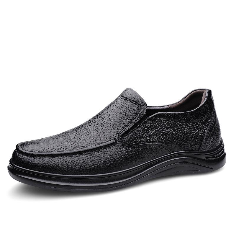 Men s Casual Cowhide Leather Shoes - Soft Sole, Fashionable, for Middle-Aged & Elderly Dads 44
