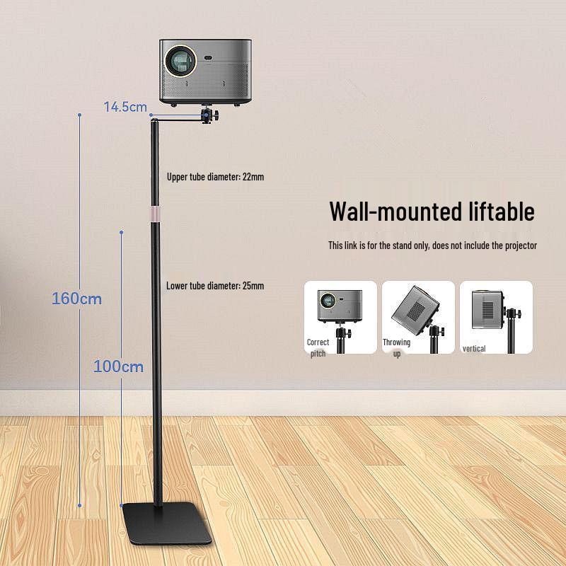 Dual-Use Projector and Phone Stand with Telescopic Adjustment, Punch-Free Tray for Home or Office.