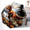 1pc Automatic Open/Close Umbrella with 8-Rib Durable Frame - Compact Folding Design, Cute Dinosaur & T-Rex Print, Automatic Op
