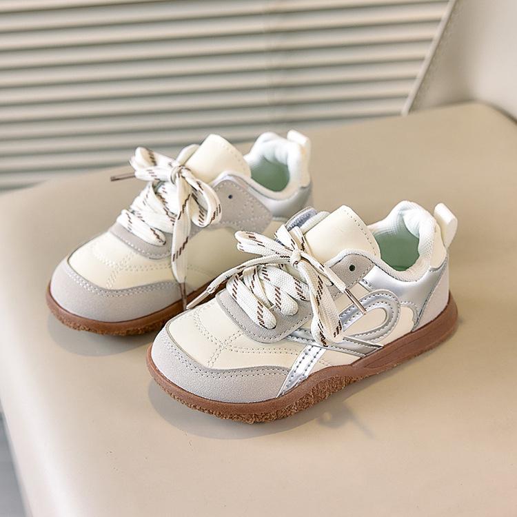 Girls' German training shoes Children's sports board shoes 2025 autumn new baby older children silver ballet style