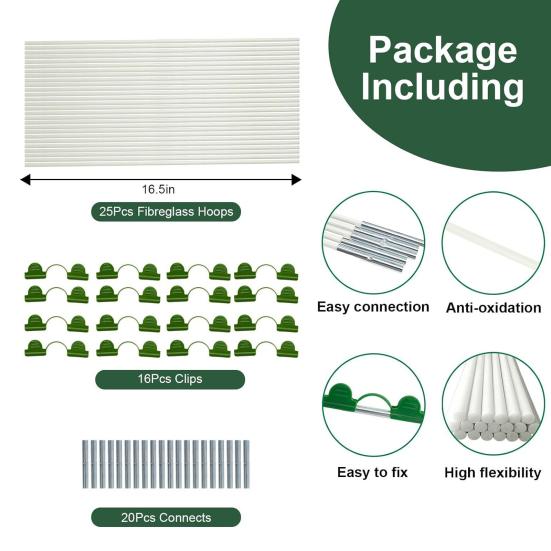 25/36/50Pcs Plant Support Piles Easy Installation Ultra-Fine Garden Stakes Rust-resistant Garden Pillars Home Garden Supplies