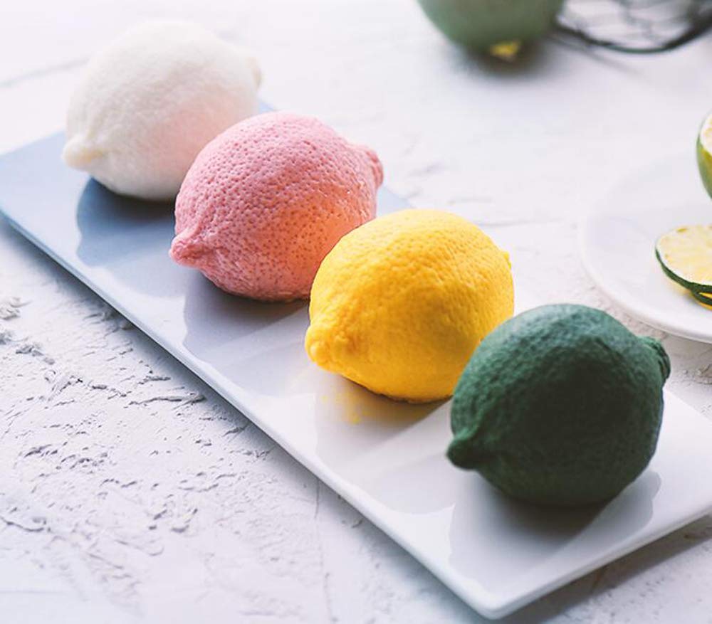 Stylish Mousse Cake Mold, Dessert, Chocolate, Baking Mold, French Pastry, Ice Cream Tool, Multi-Purpose Silicone Mold (4-Cavity 3D Lemon Shape)