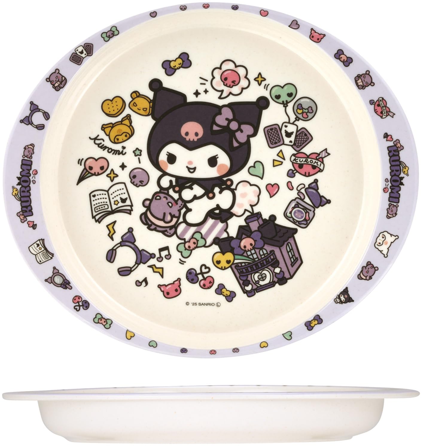 Тарелка для обеда из меламина с изображением скейтера Sanrio Love Every Plate, волокно, 350 мл, безопасная, Куроми,  I Day  M36B-A