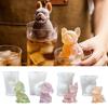 3D Duftseifenform Simulierte Puddingform Ornamenteform Hund Silikonkerzenform Gips