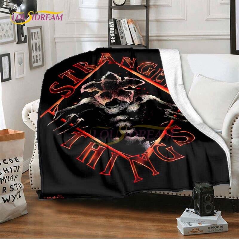 Hot Netflix Movie Stranger Things Blankets for Beds Soft Flannel Blanket Queen Size Home Decor Bedding Cover Kids Gift Picnic