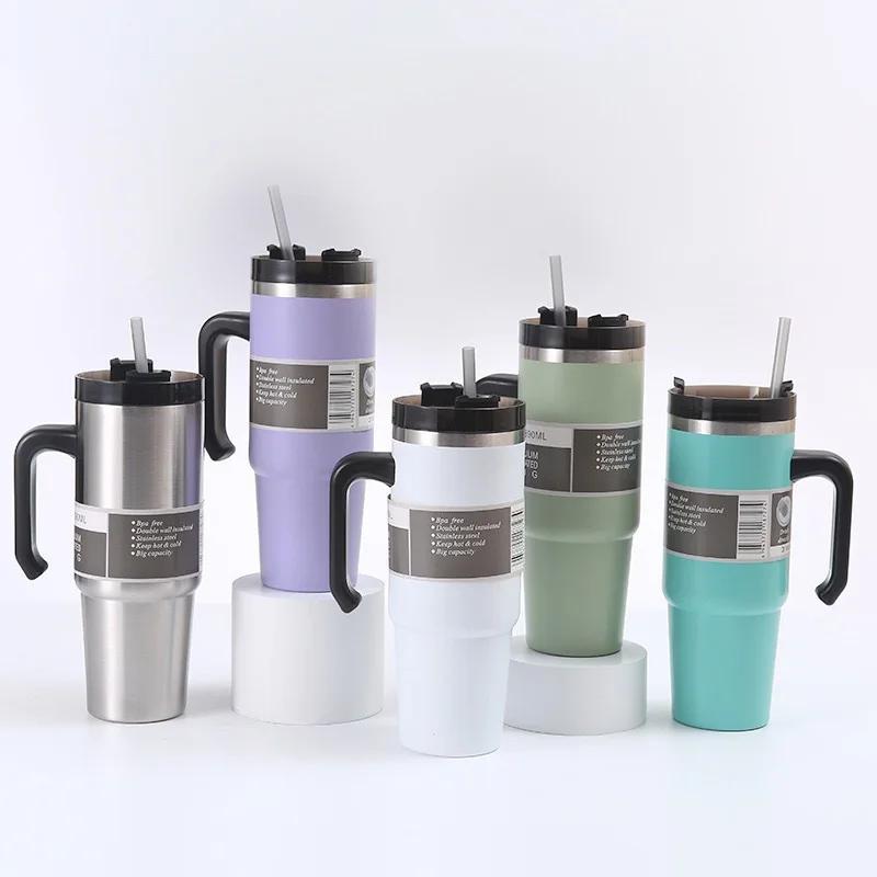 600/890ML stalowy kubek do kawy, termosy próżniowe, kubek termiczny do samochodu, sportowa butelka na wodę, utrzymuje zimno i ciepło, kubek termiczny