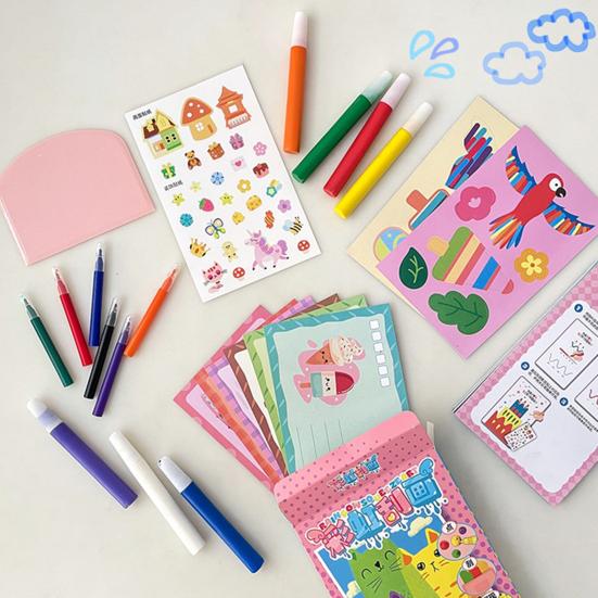 35Pcs/Set Kids Squeegee Art Craft Kit Rainbow Scratch Paper Art Kit Educational DIY Children Dot Scratch Painting Toy Toddlers Boys Girls Party Gift