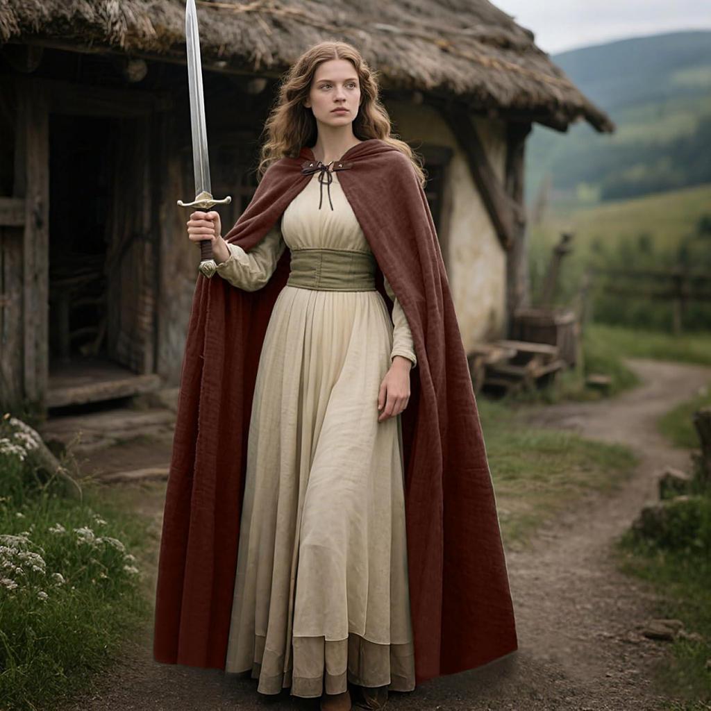 Medieval Hooded Cloak - Linen, Available in 6 Colors for Halloween