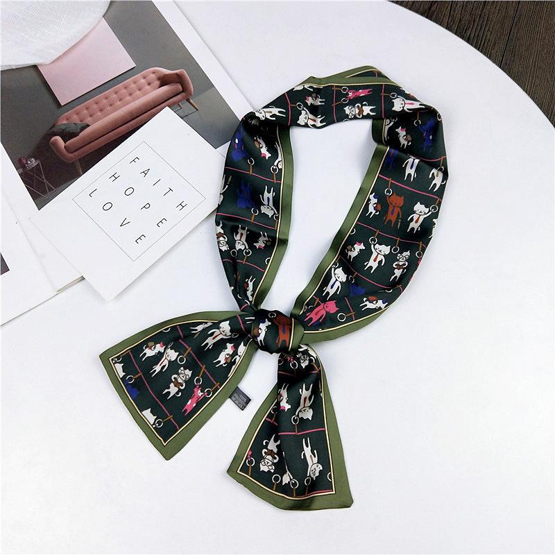Pingjiao stil nou, primăvară și toamnă, decorațiuni profesionale, eșarfă mică de mătase, versatilă, eșarfă pentru femei, curea îngustă de păr lung, curea pentru geantă de cravată