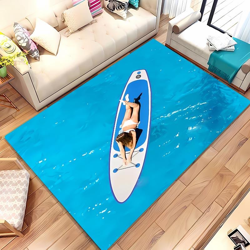 Surfboard Theme 3D Printing Large Area Carpet for Home Living Room Childrens Bedroom Mat Sofa Doormat  Floor Rug Anti-slip Decor