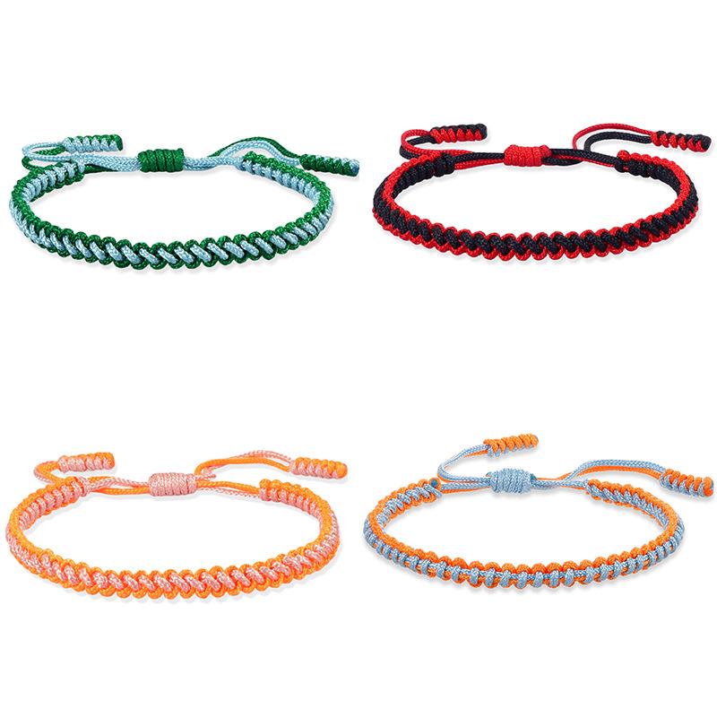Women's Two-Color Ethnic Knot Bracelet: High-End Handwoven Jewelry