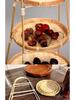 Multi-Layer Bamboo Handwoven Basket with Handle for Tea, Pastry, Fruit & Cake