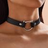 DECI Choker Heart Cat Circular Collar Leather Necklace Adjustable Size Accessory Gothic Alternative Unique Cosplay Harajuku Style Unisex
