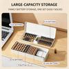 Battery Storage Box With Battery Tester Large Capacity PP Material Anti-Fall Wear-Resistant Data Cable Organizer Case
