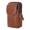 Vertical Outdoor Sports Waist Bag Cowhide Leather Phone Belt Hanging Pouch  Outdoor Sports