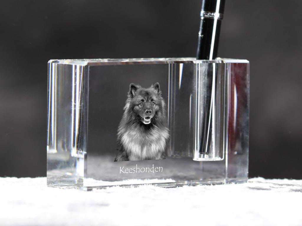 Keeshond, Dutch Barge Dog, Smiling Dutchman – Pen stand, crystal organiser with dog photo | Art-Dog