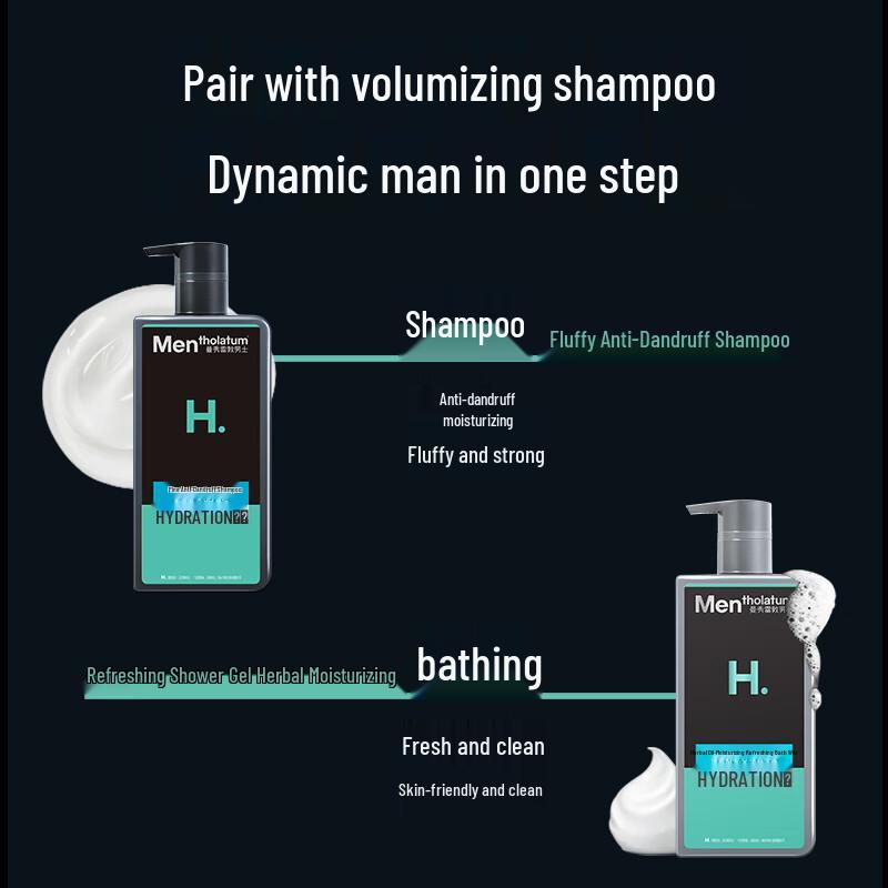 Mentholatum Men's Herbal Shower Gel & Facial Cleanser Combo