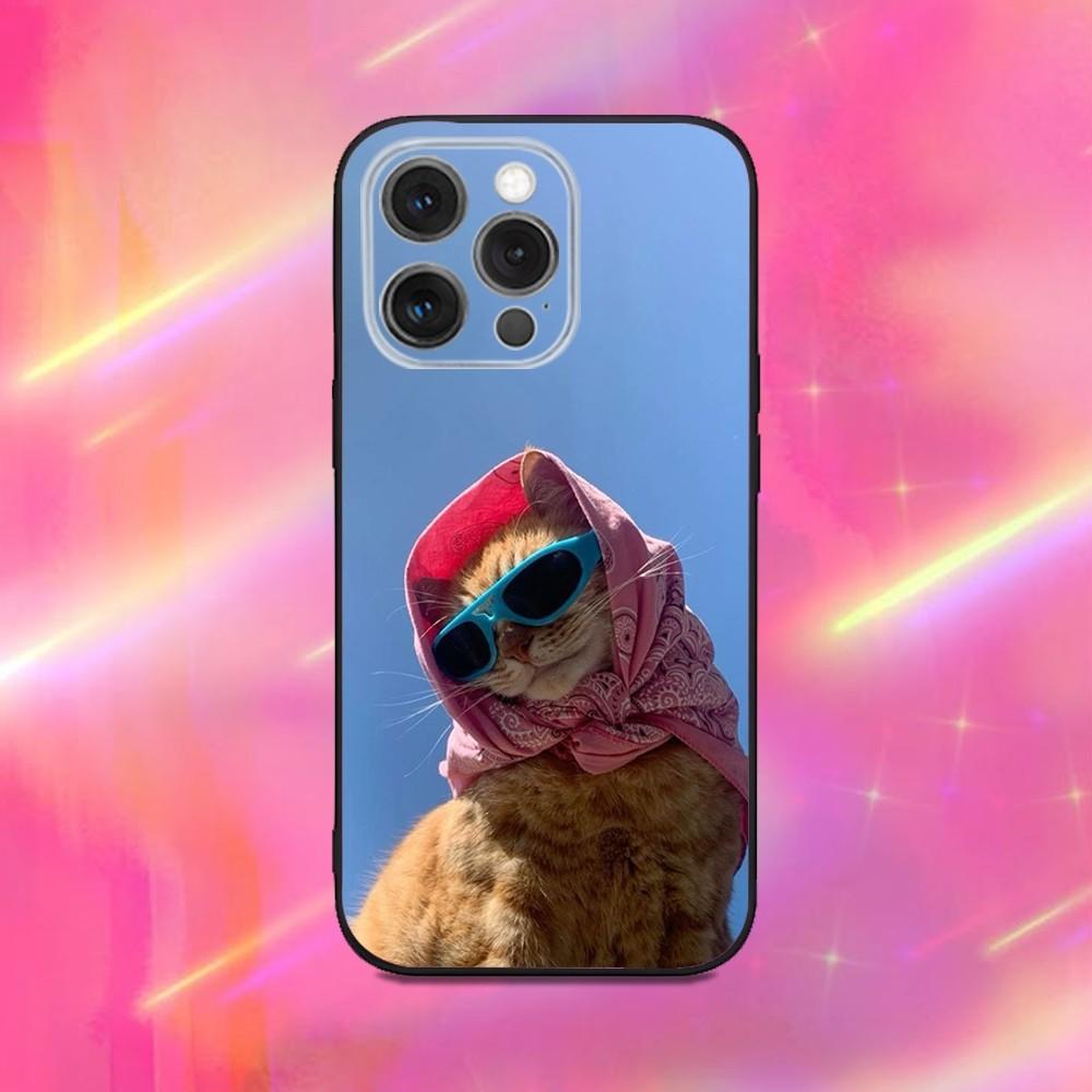 Funny Cute Cat Phone Case For iPhone 17 16 15 14 13 12 11 Pro Max Mini SE 7 8 Plus 17E Air Shockproof Non-Slip Soft Back Cover