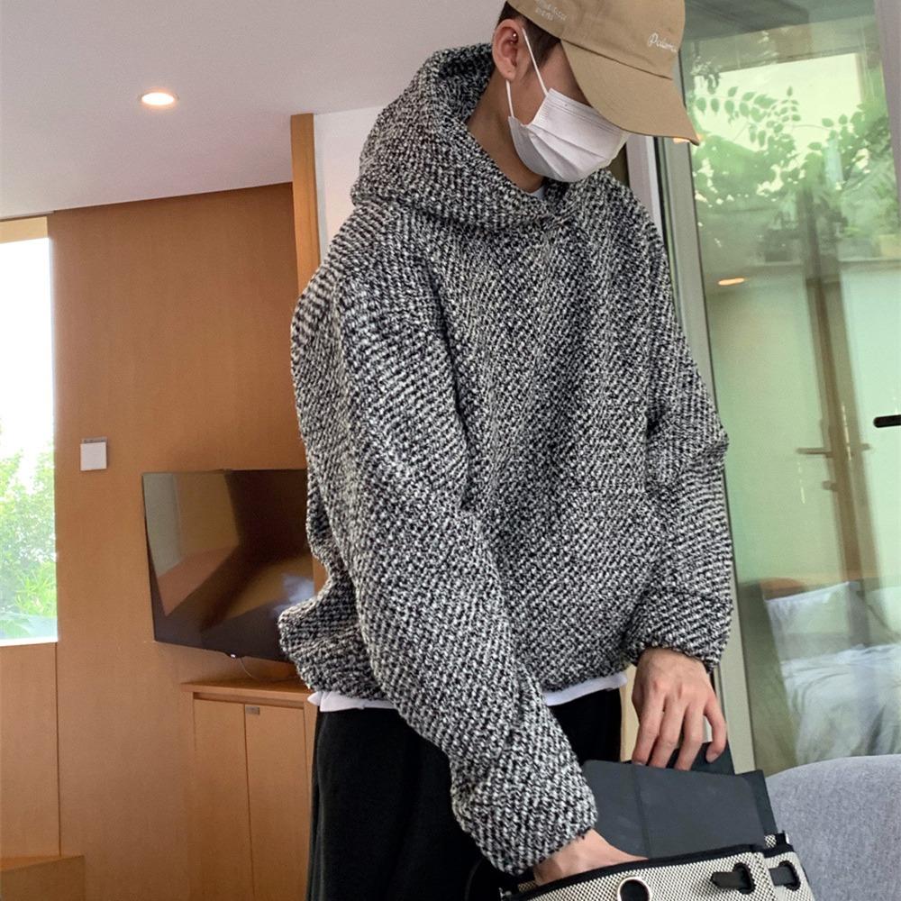 Винтажная текстура с капюшоном толстовка женская 2024 осень Y2k свободные длинные рукава — фото 7