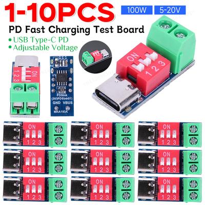 PD Schnellladetestplatine 5-20V Einstellbares Ladetestmodul High Speed USB Typ-C Spannungsanschluss Stromversorgungszubehör