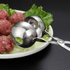 2pc DIY Stainless Steel Meatball Maker Spoon, Non-Stick Fish Ball Squeezer with Long Handle, Versatile Manual Kitchen Tool for Meat and Rice Balls