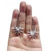 Gothic Punk Sliver Color Moth Red Wings Hollowed-out Thorny Heart Shape Rivet Pendant  for Women Trendy Jewelry Accessories Gift