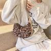 Autumn Leopard Print Beautiful Shoulder Armpit Bag Retro Personality Casual Temperament Portable Crescent Bag