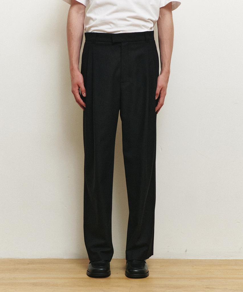 MINDBRIDGE [Hoite] Wool Blend Wide Two-Pleat Slacks - 2 Colors