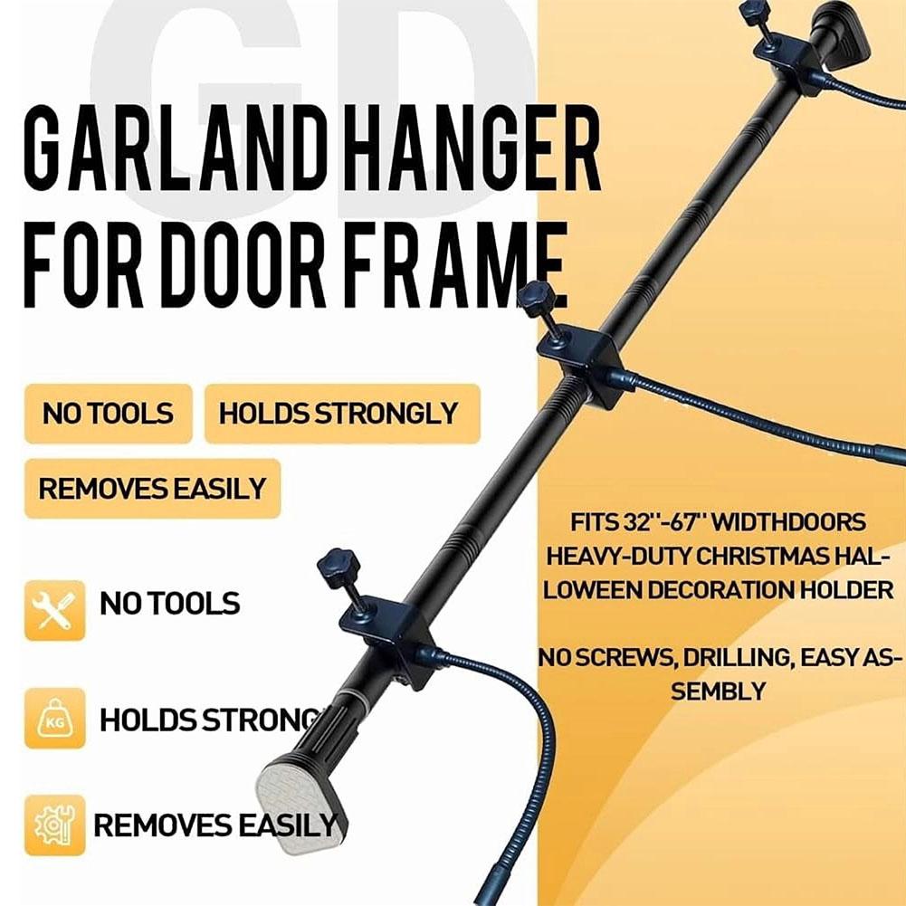 No Screws No Drilling Adjustable Garland Hanger For Door Frame, Christmas Holiday Decoration, Glue-Free, Damage Free Home Tool