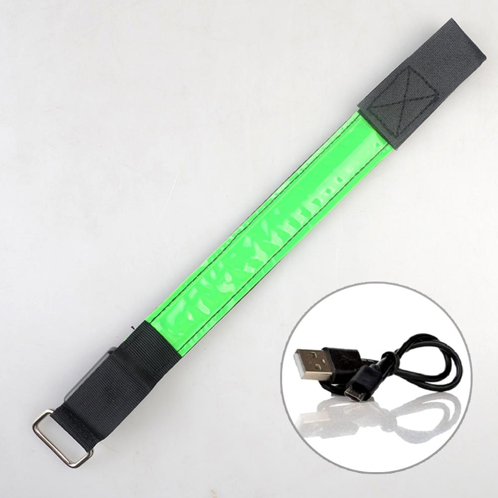 USB Rechargeable Running LED Armband Refective Bands Cycling Gear Night Safety Luminous Band for Joggers Bikers Walkers Concerts