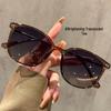 Retro Large Frame Women's Polarized Sunglasses - Tea-Colored, UV & Sun Protection, Perfect for Driving, Slimming Effect
