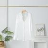 Women's Mulberry Silk White Satin Shirt - Long-Sleeved, Loose Fit, Elegant Commute Top