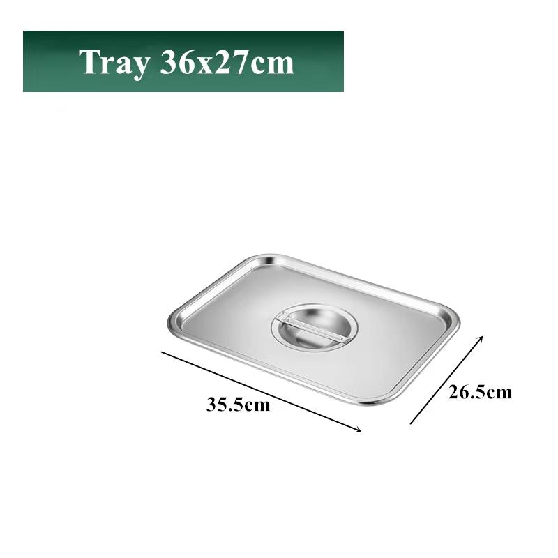 Кухонный поддон для хранения продуктов питания Thicken прямоугольный из нержавеющей стали для выпечки хлеба овощей фруктов с крышкой 2419₽