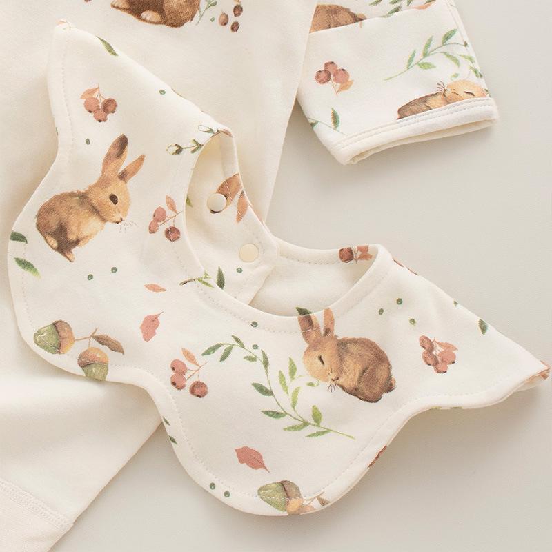 Unisex Pure Cotton 360° Petal-Shaped Absorbent Bib for Newborns
