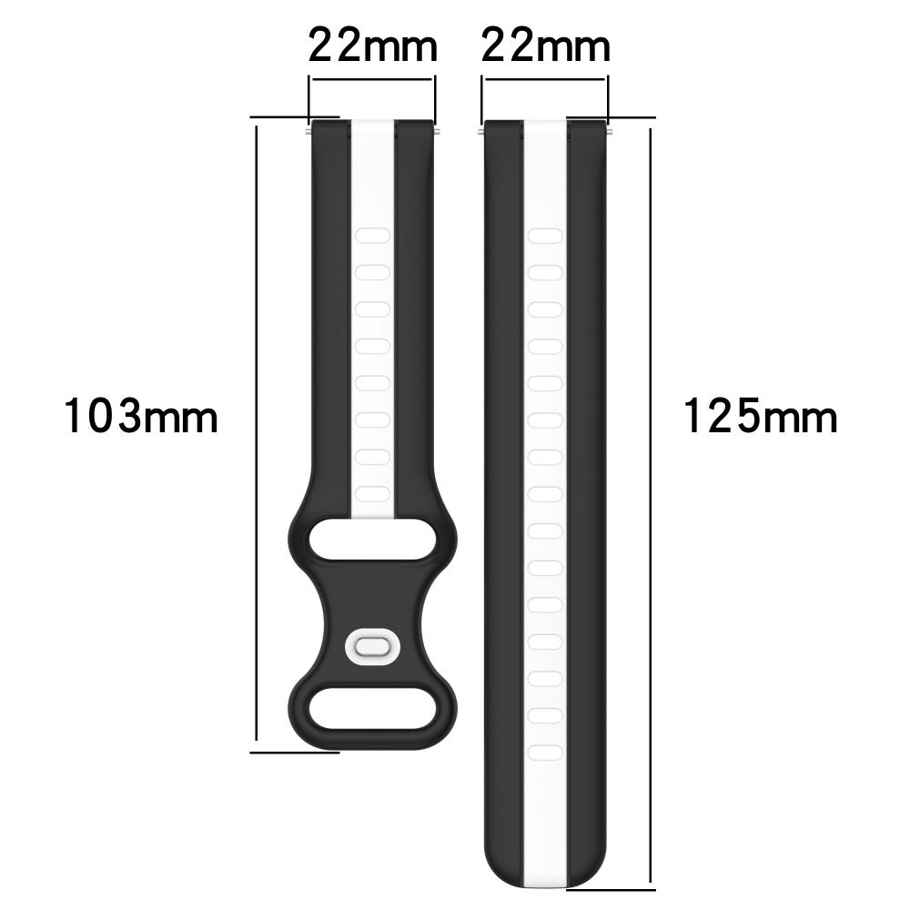 20mm 22mm Silicone Strap for Samsung Galaxy Watch 6/5/4/3/Gear S3/Huawei Watch GT 4 3 Pro Two-color Bracelet for Amazfit GTR/GTS