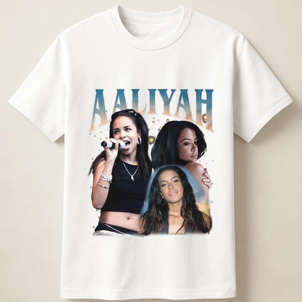 Aaliyah Vintage Style 3-Panel Collage Graphic Unisex T Shirt Unisex T-Shirt S