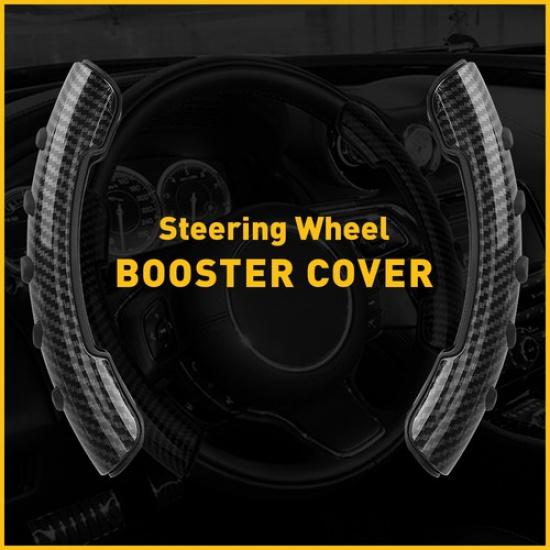 Pair Carbon Steering Car Fiber Wheel Booster No-Slip Accessories Cover 37-39cm