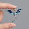 Brooch Pin Western Dragon Design Zinc Alloy Pin with Rhinestone Inlay Hand-Painted Enamel Glaze Suits Coats Sweaters Badge