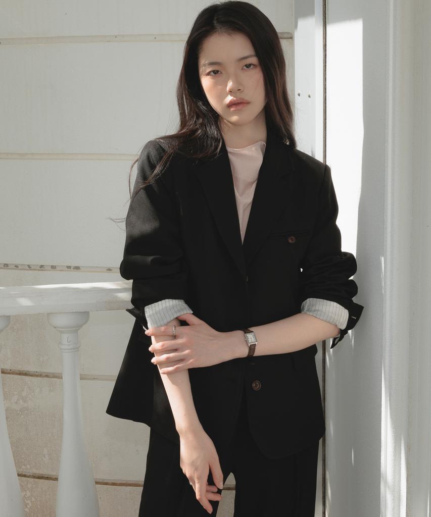 Deheve Hidden Stripe Single Jacket [Black]