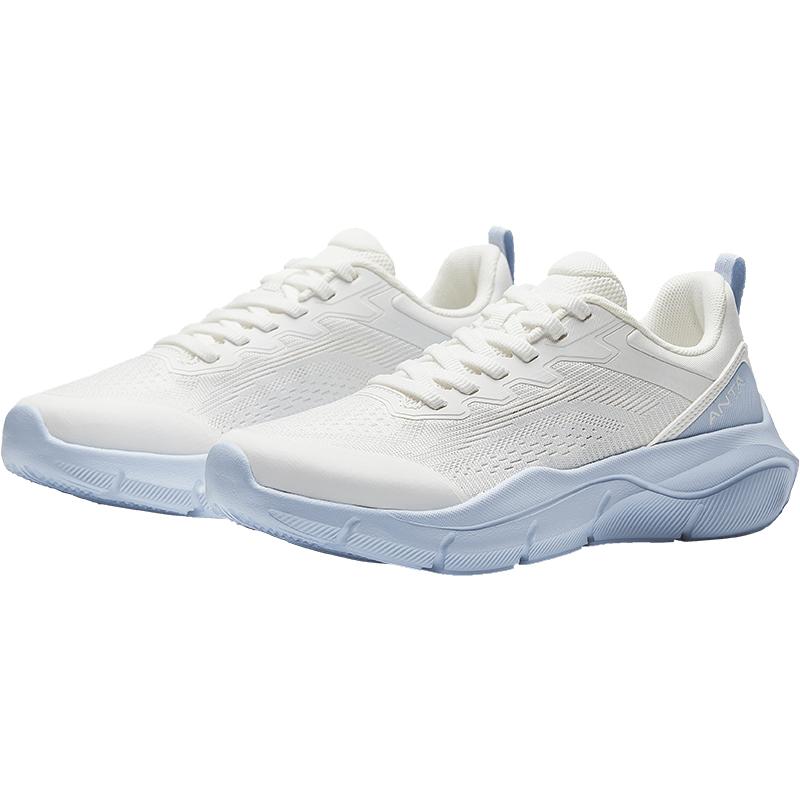 Anta Arc Fashion Comfortable Shock Absorbing Breathable Low Top Casual Running Shoes Women Sneaker White Blue 922527751-2