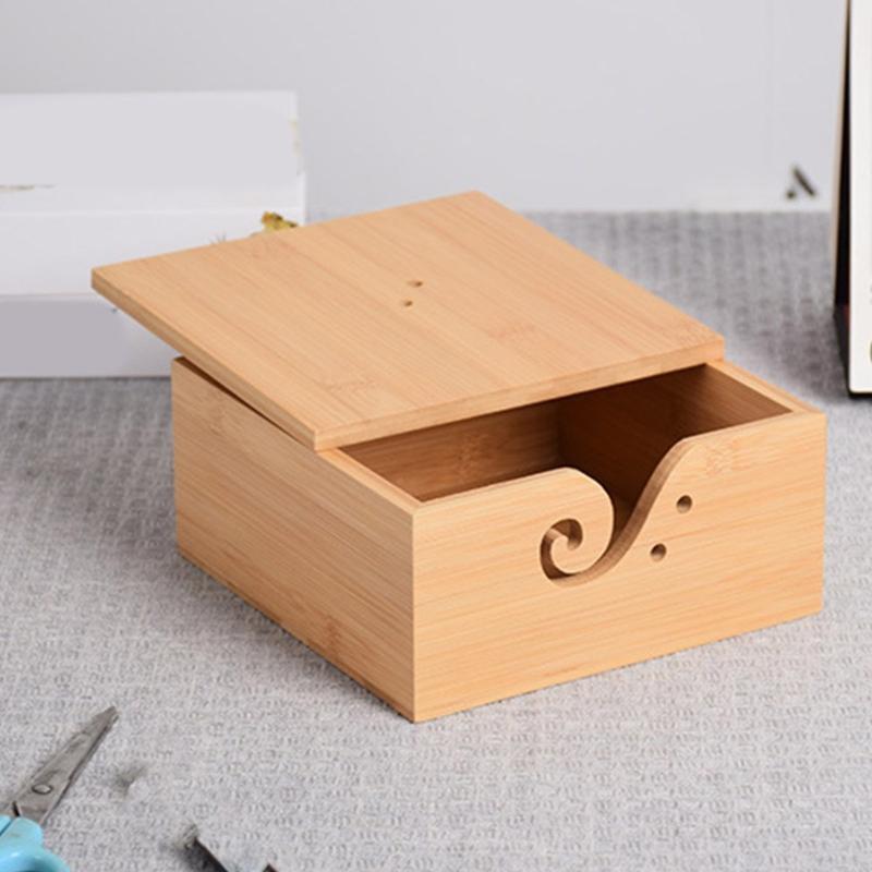 Wood Yarn Bowl with Lid Knitting Bowl Knitting Wool Holder Knitting Wool Organizers with Carved Holes for Crocheting