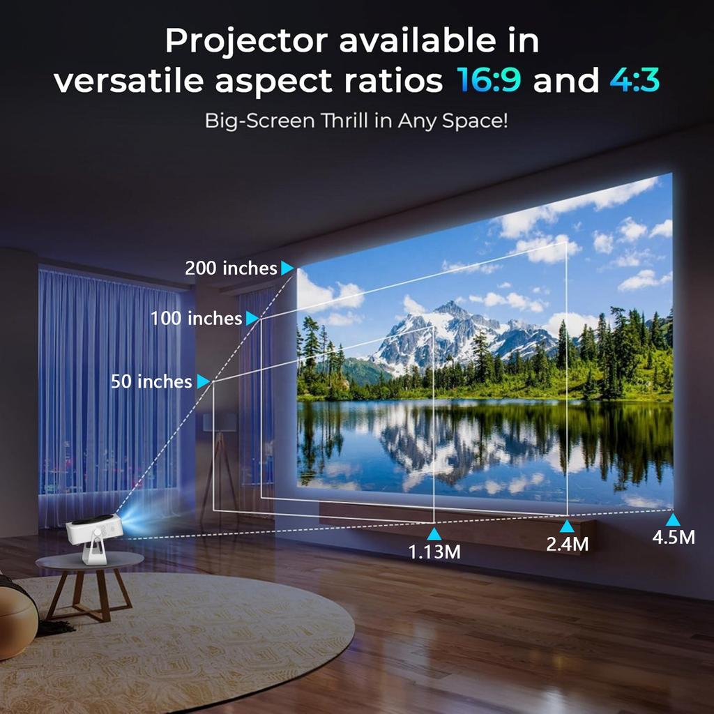 2025 Hot Selling Auto Focus Keystone Mini LCD 1080p Full HD WiFi 5G BT Video Home Movie Short Throw Smart Portable Projector