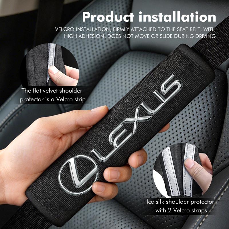 YOM1 For Lexus 1/2pcs Car Safety Belt Shoulder Cover Pads Interior Decoration CT ES GS NX IS250 RX350 IS200 LX570 UX250h CT200h